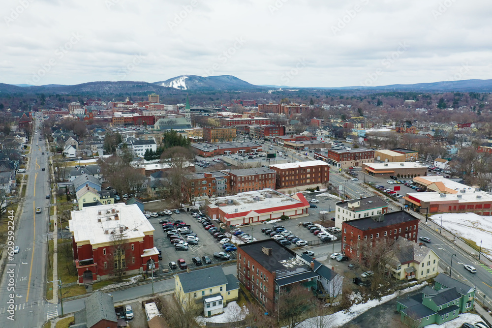 Aerial of Pittsfield, Massachusetts, United States