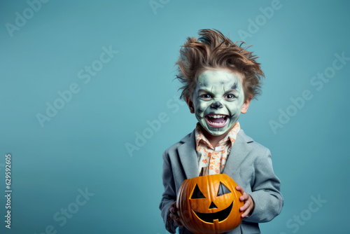 Boy make up as evil for halloween party