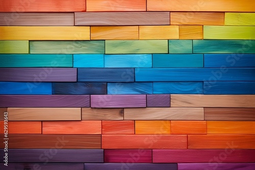 Vibrant Wood Rainbow wall, Colorful Multicolor Wood Background