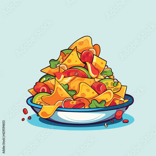 nachos clip art illustration for menu, poster, web