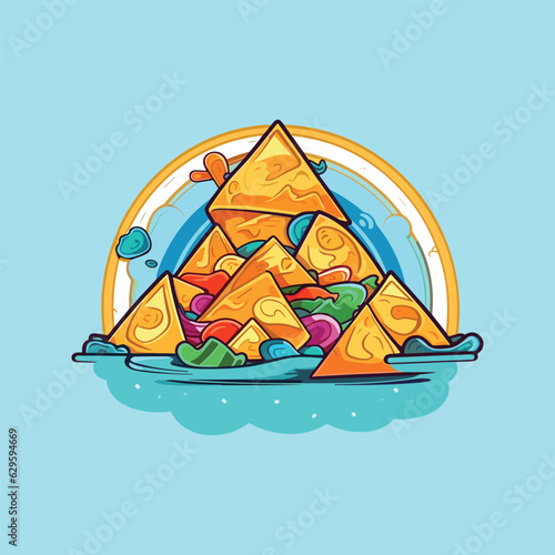 nachos clip art illustration for menu, poster, web