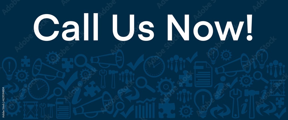 Call Us Now Blue Business Symbols Texture Bottom Text Call Us Now Blue Business Symbols Texture Bottom Text