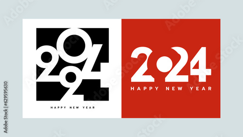 Happy new year 2024, Number design template, illustration vector EPS 10