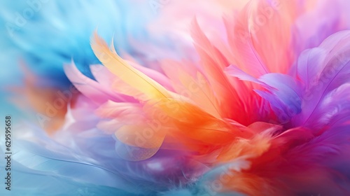 rainbow colored feathers