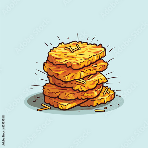 hash browns clip art illustration for menu, poster, web