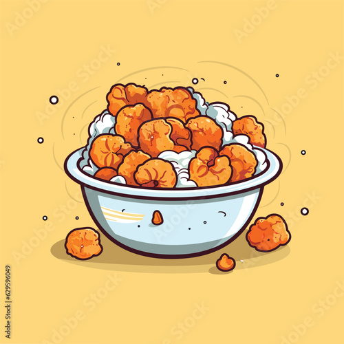 fried shrimp clip art illustration for menu, poster, web