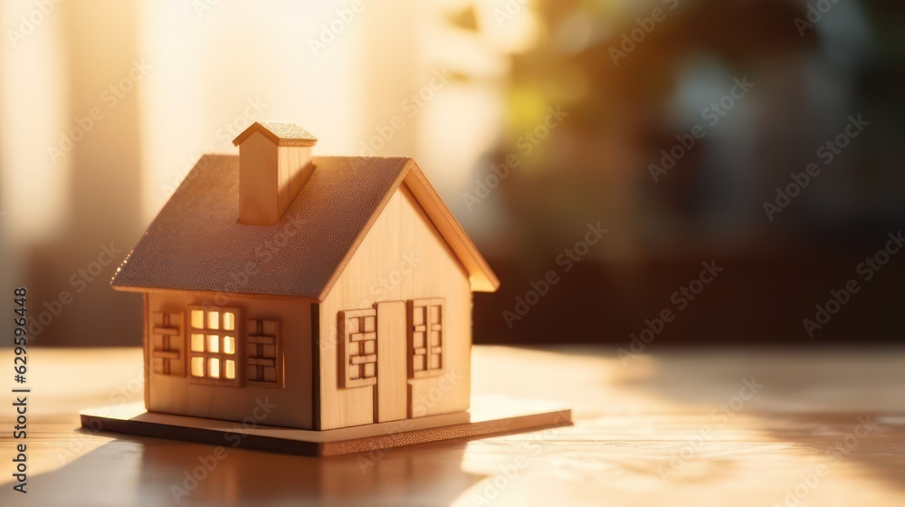 House miniature on wood table for real estate agent offer house, property insurance and security, affordable housing concepts. House miniature on wood table for real estate agent offer house, property insurance and security, affordable housing concepts.