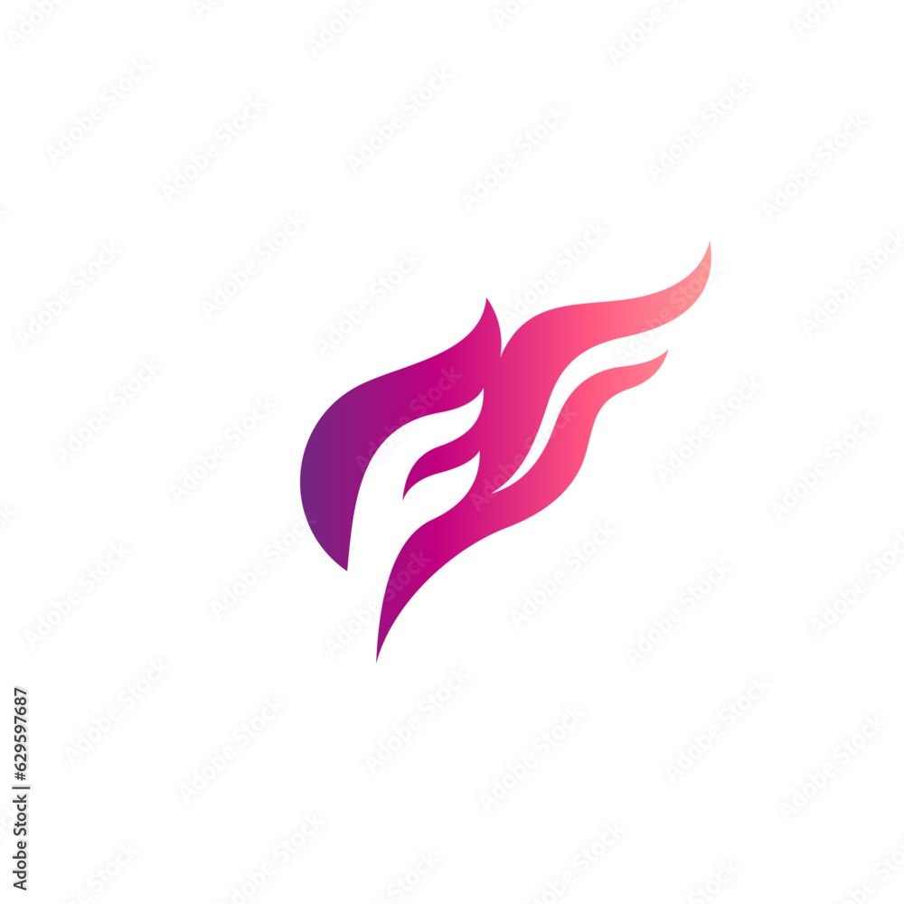 F letter logo design with fire element combination F letter logo design with fire element combination
