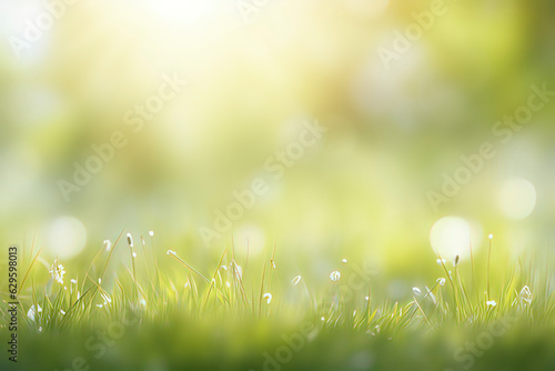 Sunshine Grassland Background. AI technology generated image