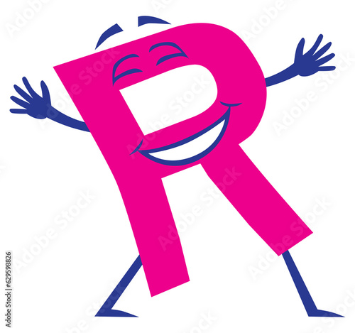 Happy Cartoon Letter R