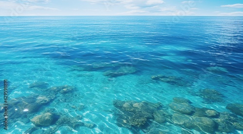 tropical blue sea scene, blue water in the sea, tropical ocean, oceanic scene