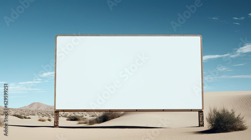 blank billboard on the sand