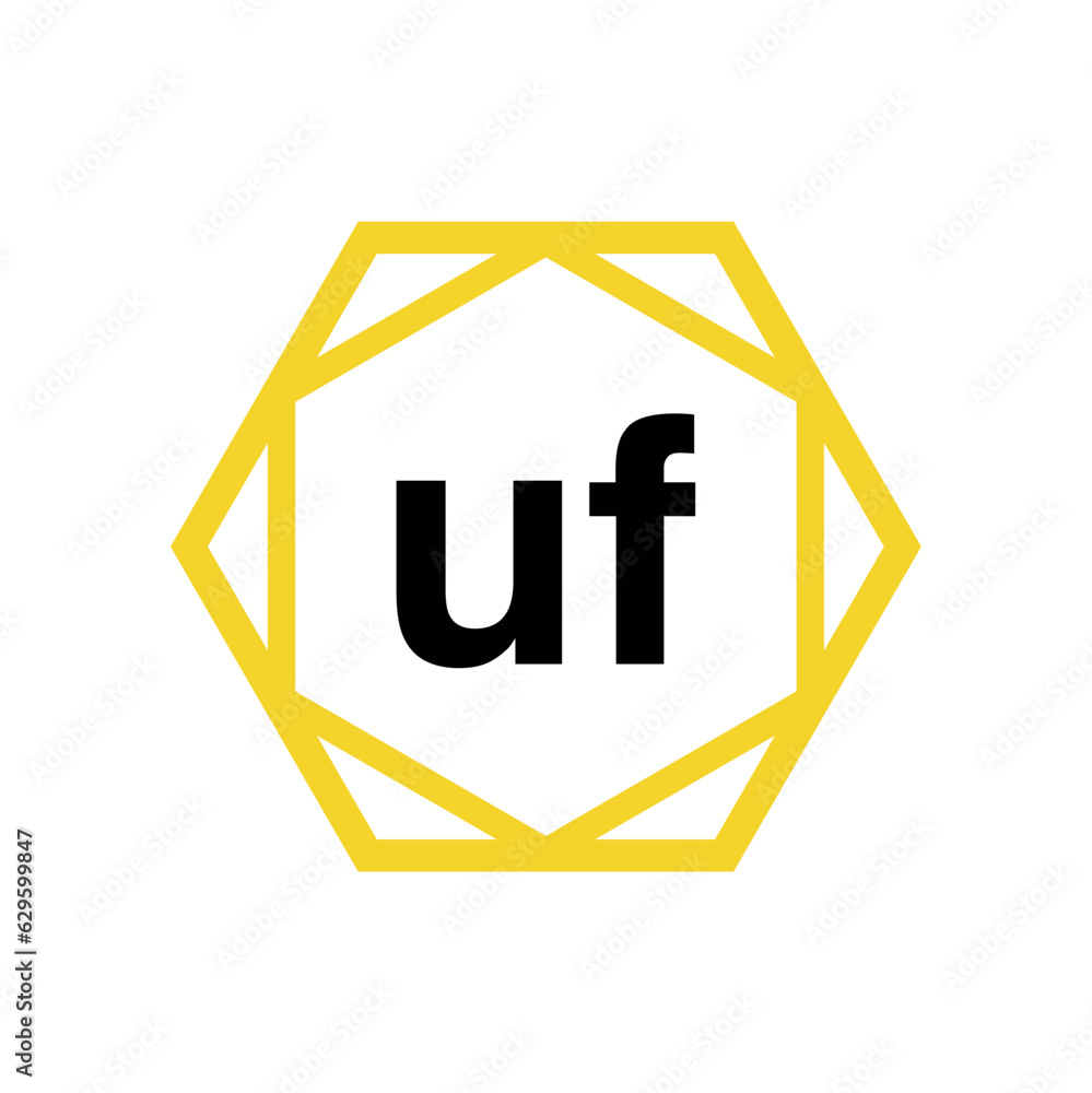 UF company name monogram. UF icon. UF company name monogram. UF icon.