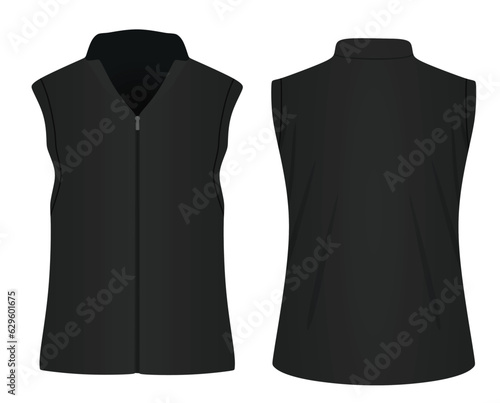 Black work vest. vector illustration