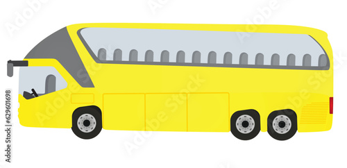 Yellow tourist bus. vector illustration