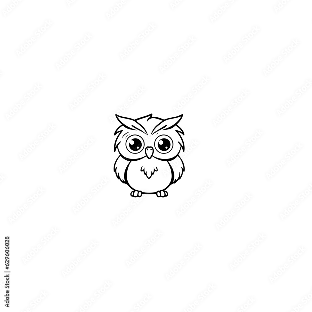Obraz premium owl coloring page illustration