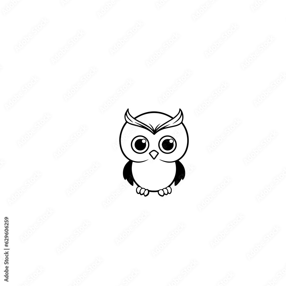 owl coloring page illustration