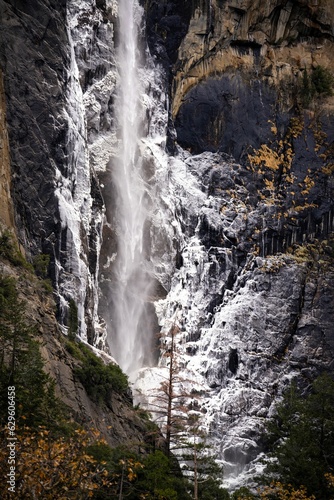 Bridalveil waterfall in the winter