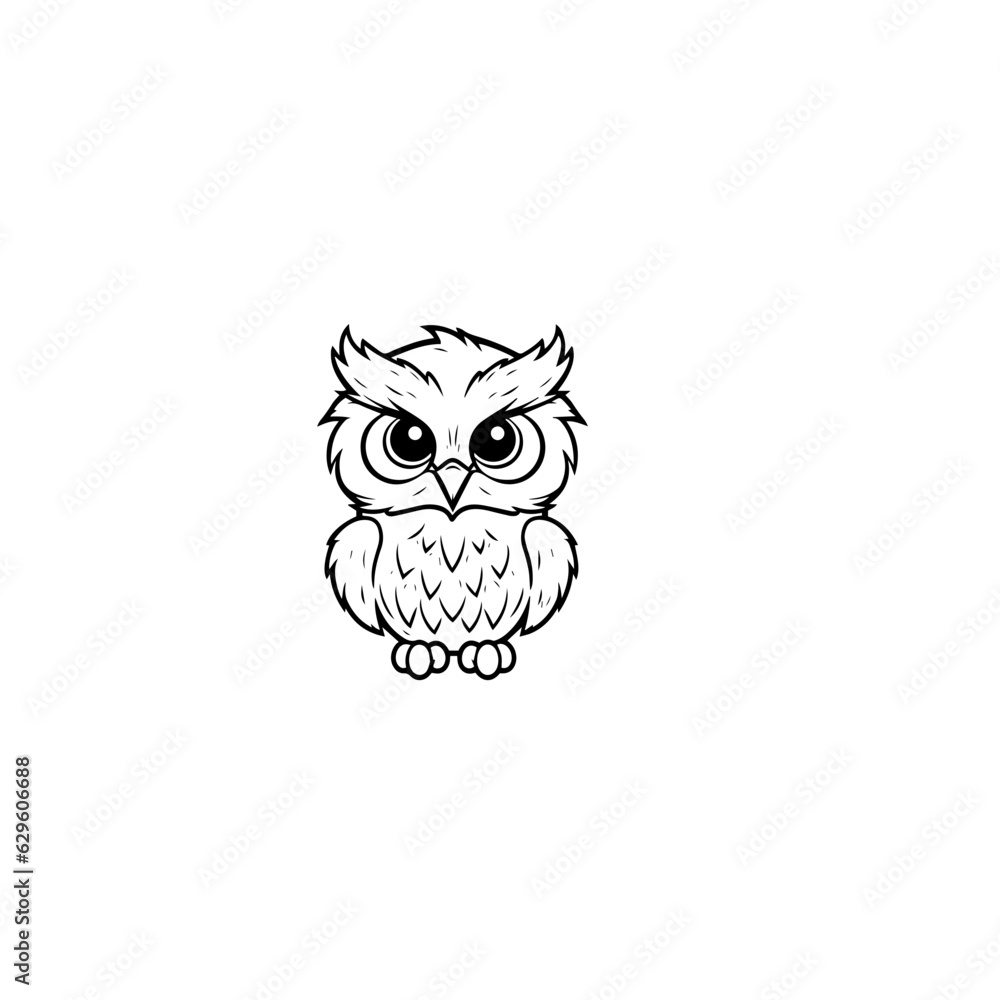 owl coloring page illustration