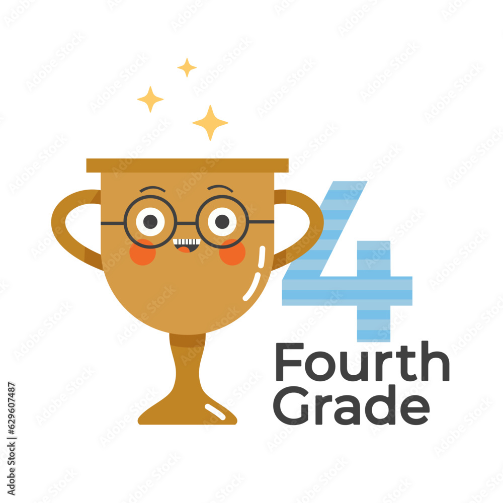 Fourth grade, Printable Vector Illustration Fourth grade, Printable Vector Illustration