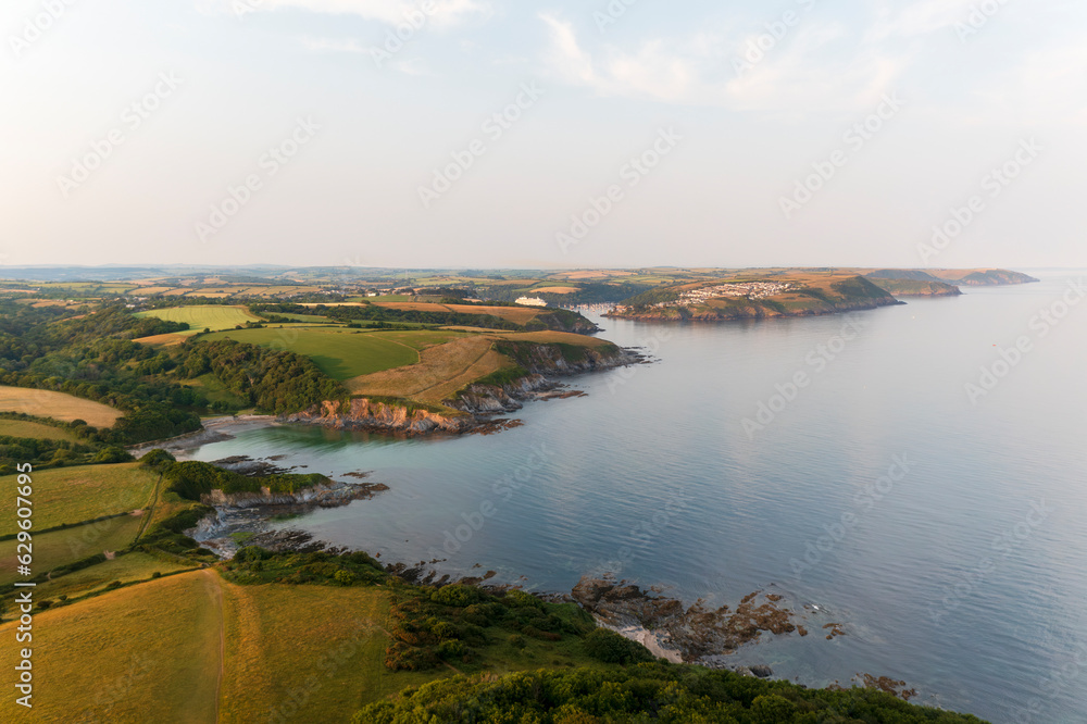 Aerial view of Grbben Head, Fowey, Cornwall, United Kingdom. Aerial view of Grbben Head, Fowey, Cornwall, United Kingdom.
