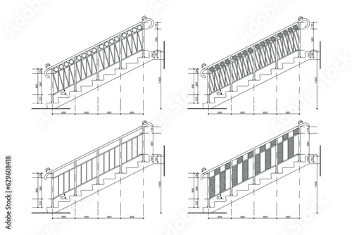 Detailed architectural plan of stairs