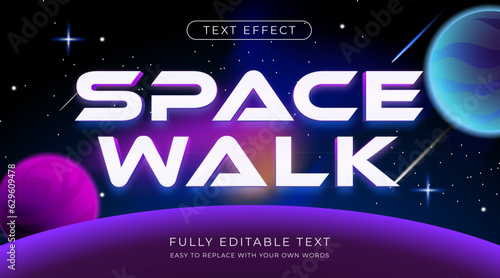 Space text effect. Editable font galaxy theme