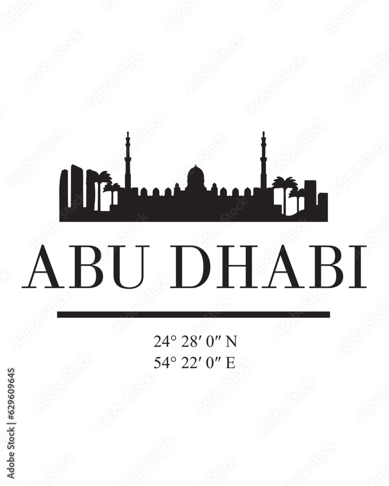 Editable vector illustration of the city of Abu Dhabi with the remarkable buildings of the city Editable vector illustration of the city of Abu Dhabi with the remarkable buildings of the city