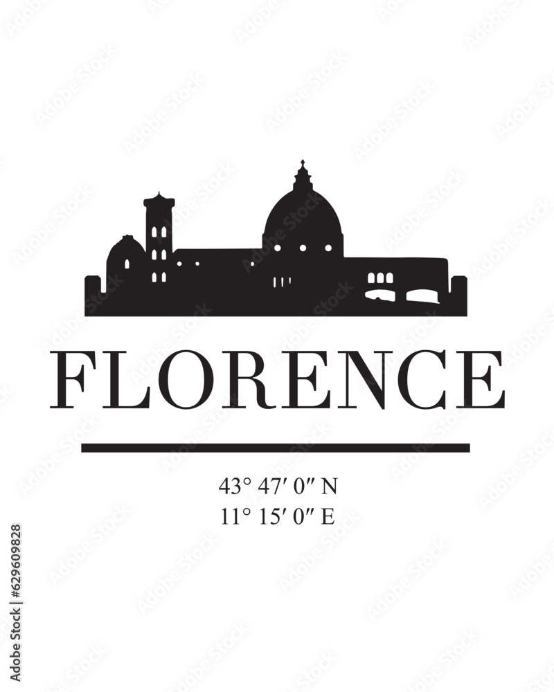 Editable vector illustration of the city of Florence with the remarkable buildings of the city Editable vector illustration of the city of Florence with the remarkable buildings of the city