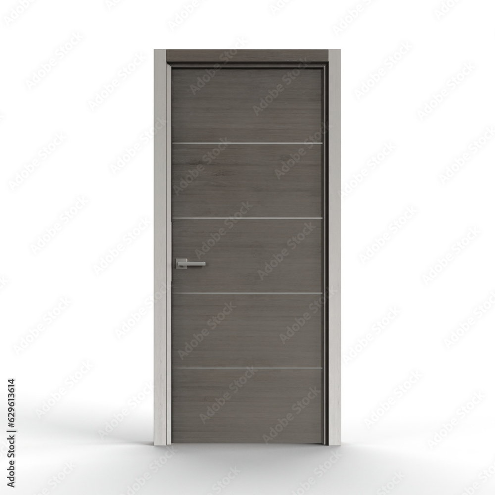 3D rendering of a modern front door isolated on a white background. 3D rendering of a modern front door isolated on a white background.