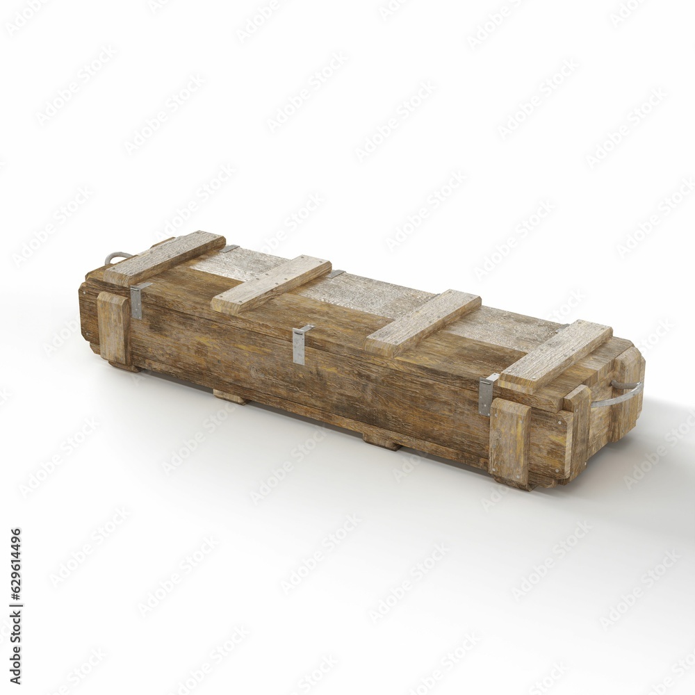 3D rendered scale model of a wooden crate on a white background 3D rendered scale model of a wooden crate on a white background