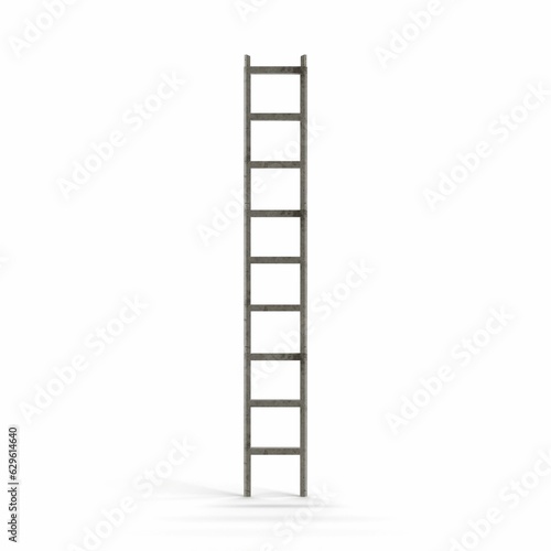 3D render of a ladder isolated on the white background