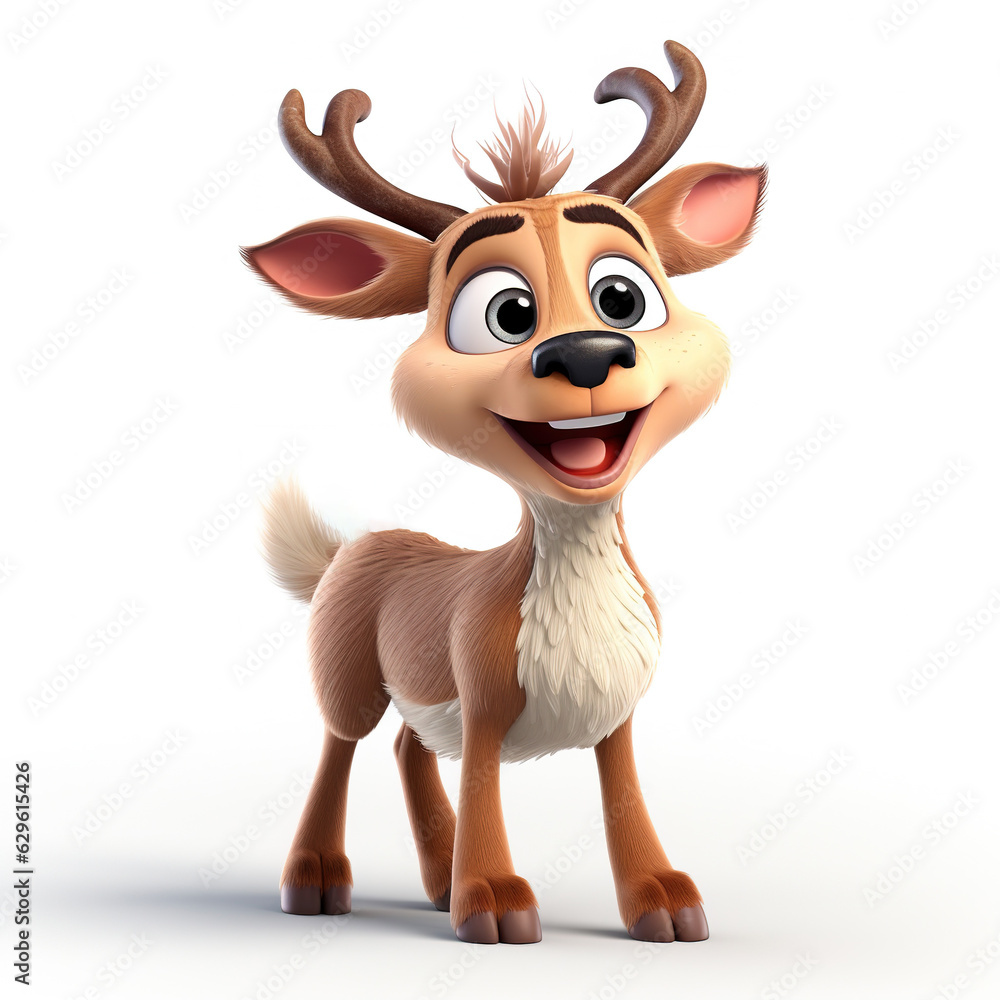 Obraz premium reindeer cartoon character on white