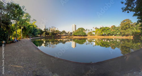 Beautiful sun at Buritis Park in Goiania city. On July 05  2023  Goiania  Brazil.