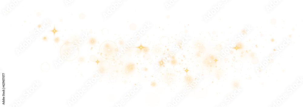 Fototapeta premium Yellow sparks glitter special light effect. Sparkles on transparent background. Christmas abstract pattern. Sparkling magic dust particles. PNG.
