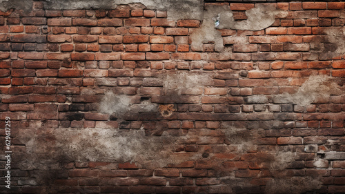 The old Red brick background texture pattern. AI Generative