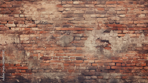 The old Red brick background texture pattern. AI Generative