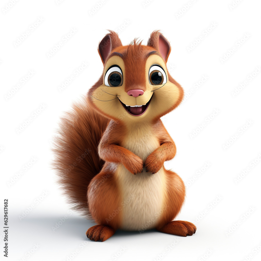 cute squirrel with big eyes cartoon character 3d cute squirrel with big eyes cartoon character 3d
