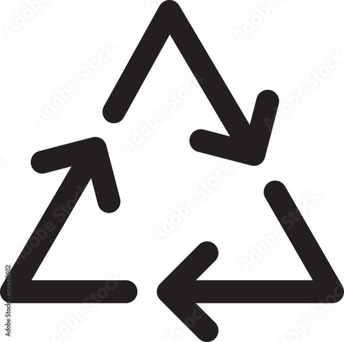 Recycling icon of arrows triangle. Eco friendly recycle symbol. Vector environment mark