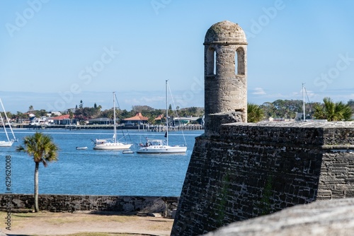 Majestic view of Castillo De San Marcos fortress in St Augustine, Florida.