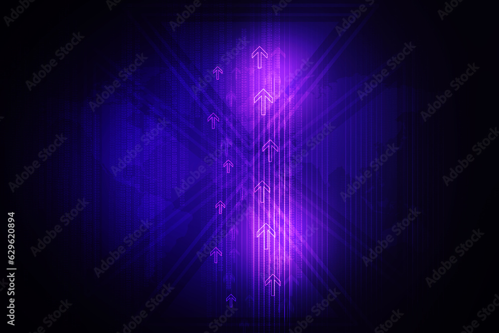 Obraz premium 2d illustration Abstract futuristic electronic circuit technology background