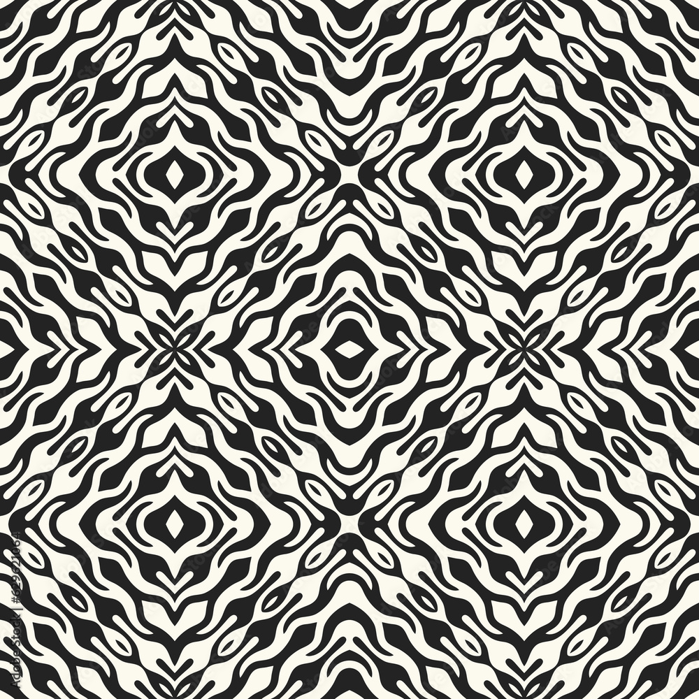 Monochrome Kaleidoscope Grid Pattern Monochrome Kaleidoscope Grid Pattern