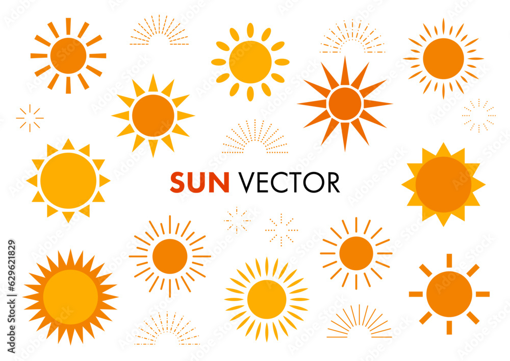 sun vector set sun vector set