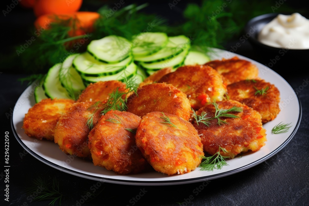 Vegetable pancakes with herb dip Vegetable pancakes with herb dip