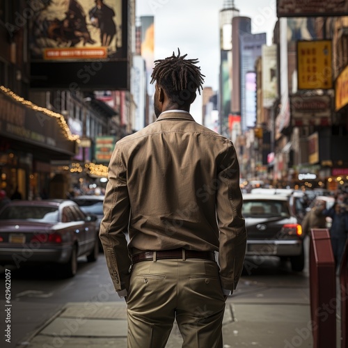 A man is walking down the street © kardaska