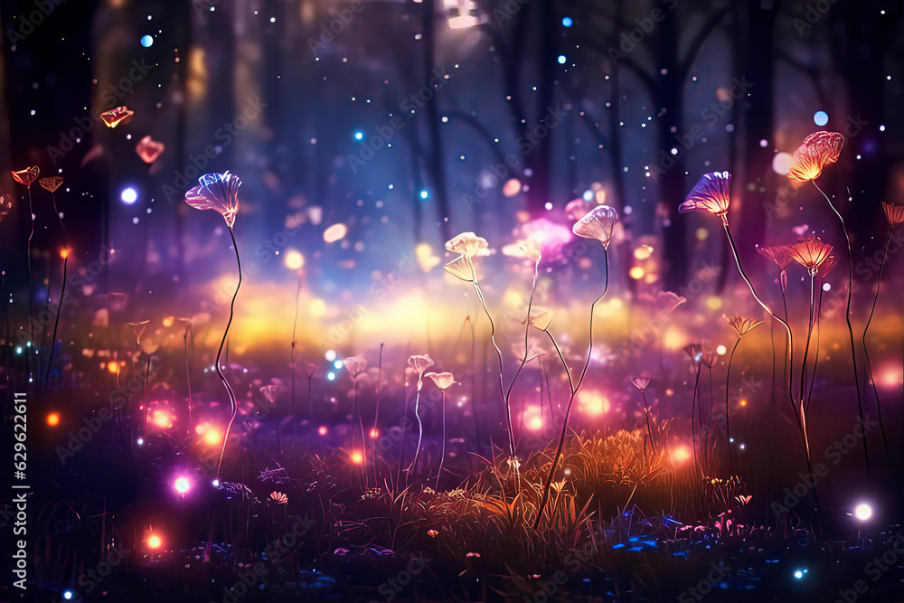 Obraz premium Dream Forest Background. AI technology generated image