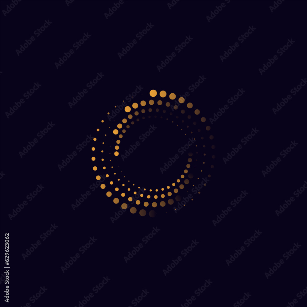 Gold circle logo vector abstract image constellation Ursa Major in outer space with circular concept Gold circle logo vector abstract image constellation Ursa Major in outer space with circular concept