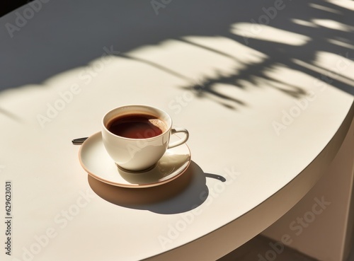Minimalist background with cup of coffee