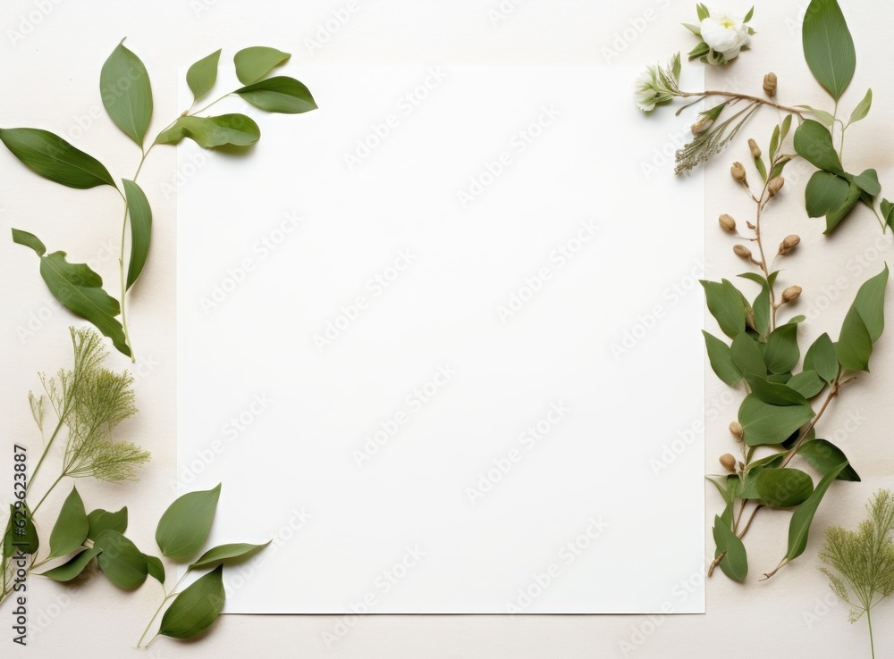 Fototapeta premium Empty white natural frame