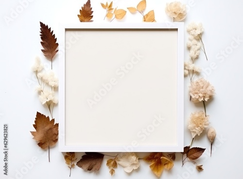 Empty white natural frame